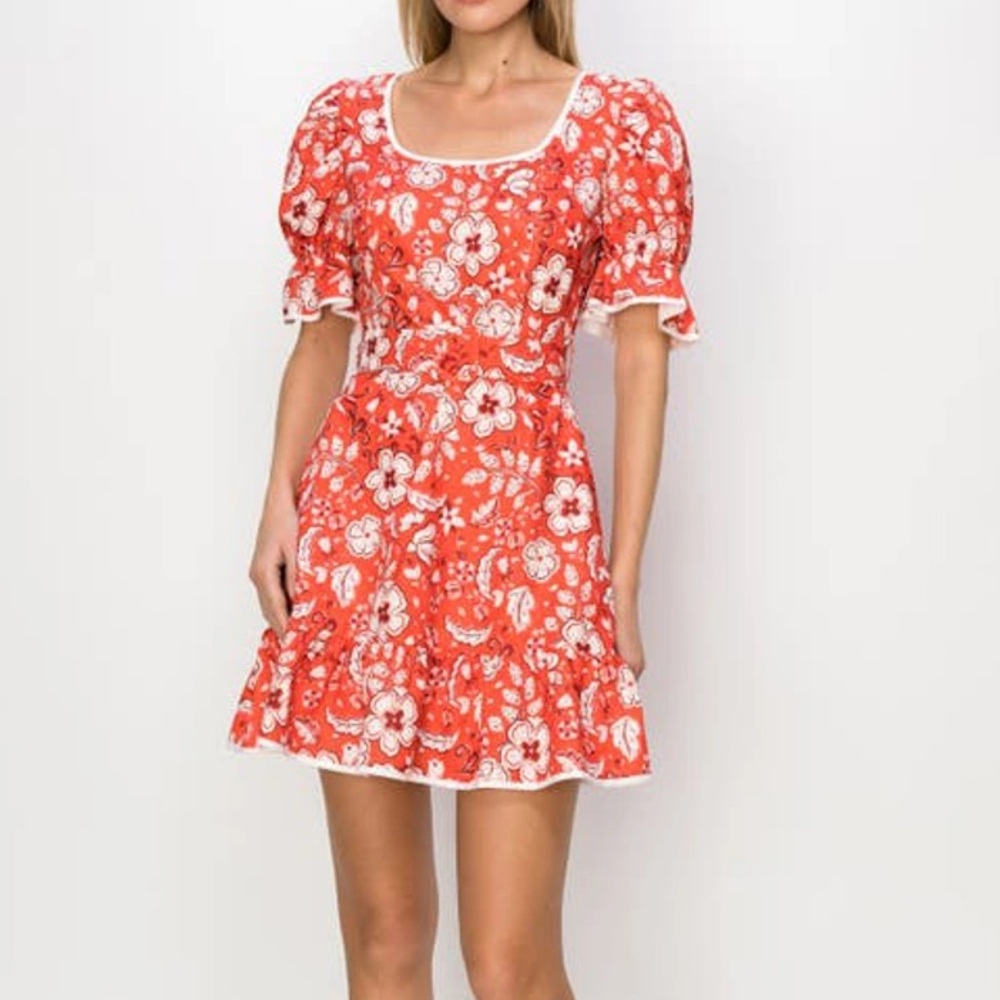 NWT Melloday Belted Floral Mini Dress - Picture 2 of 9